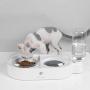 Double Dog Cat Bowls, Gravity Food and Water Bowl, Pet Automatic Drinking Dispenser Detachable Transparent Glass Feeder Bowls No-Spill Raised Bowl for Small Dogs and Cats