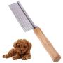 Pet Comb,Stainless Steel Wood Handle,Cat Grooming Comb,Dog Cleaning Comb,for Pet Hair Care Supplies