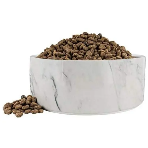 Awesome eMERCHency White Marble Stone Dog Bowl 7'' x 3'' Ceramic Pet Dog Marble Dish Awesome eMERCHency White Marble Stone Dog Bowl 7'' x 3'' Ceramic Pet Dog Marble Dish