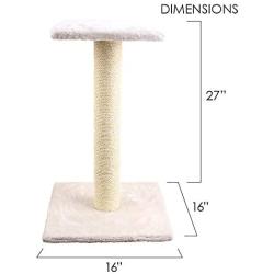 Cloe E Cluzo 28'' Tall Single Tier Scratching Post, Kitty Scratching Post with Platform, Durable Sisal Covered Scratching Pole