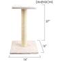 Cloe E Cluzo 28'' Tall Single Tier Scratching Post, Kitty Scratching Post with Platform, Durable Sisal Covered Scratching Pole