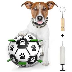 ROMEKER Dog Soccer Ball,Dog Ball Toy for Small Medium Dogs Indoor Outdoor,Interactive Dog Toys Puzzle IQ Treat Ball,Water Floating Soccer Ball Toy for Pool Beach Grassland Home 6''