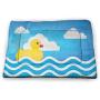 Rubber Duck Patterned Pet Pad Fun Baby Duckies Circle Artsy Pattern Kids Bath Toys Bubbles Animal Print pet Bed Warmer Pink and Yellow