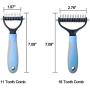 Cool smile Dematting Comb Tool for Dogs & Cats, Pet Grooming Undercoat Rake with Two-Side,Professional Stainless Steel Demat Comb Removes Loose Undercoat, Mats, Tangles and Knots