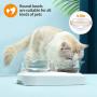 EZMioo Elevated Cat Bowls with 2 Bowls, 15° Tilted Raised Cat Food and Water Bowls, Stress Free Food Grade Material, Nonslip No Spill Pet Feeding Bowls for Cat and Small Dogs