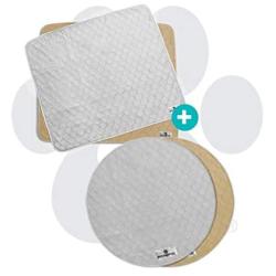 Pet Parents Pawtect Pads Bundle Small Natural Classic & Natural Round Washable Dog Pee Pads 4 Total Premium Pee Pads for Dogs, Waterproof Whelping Pads, Reusable Dog Training Pads, Travel Pet Pee Pads