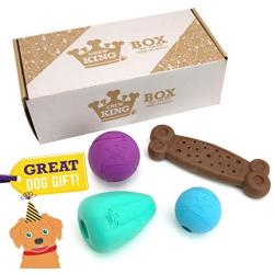 Chew King Dog Box - Durable Fetch Balls, Premium Treater and Chewing Toy Collection, Dog Toy Git Box