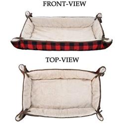 Catalonia Classic Plaid Crate Puppy Bed, Soft Plush Cozy Pet Beds,Lounger Small Dog Self Warming Beds, Ideal Gifts for Pet Lovers