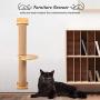 Odoland Cat Activity Tree with Scratching Posts - Wall Mounted Cat Scratching Post Cat Shelves with Solid Wood Steps - Cage Mounted Cat Jute Scratcher Hammock for Indoor