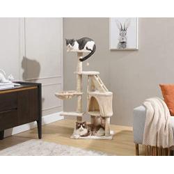 Sanfant New Designed Style Cat Tree with Multi-Functional Installation Hammock and Ladder for Fun (47, Inch)