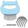 Enrilior Pet Grooming Comb, Cat Dog Massage Shell Hair Removal Shedding Cleaning Brush (Blue)