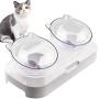 Tomato eggs Double Dog Cat Bowls with Raised Stand, Raised Cat Non-Spill Design, Multi-Purpose Bowl for Dogs Food and Water Feeder, 15° Tilted Pet Bowl Stress-Free Suit for Cats Small Dogs