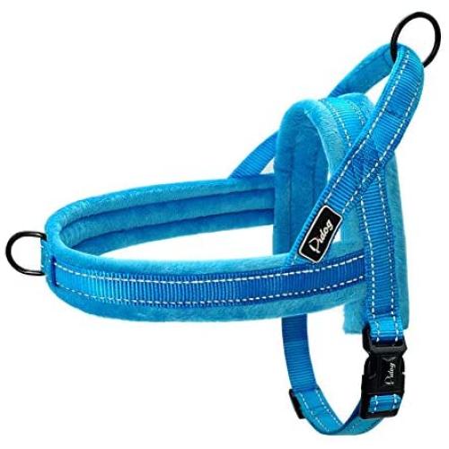 Didog Soft Flannel Padded Dog Vest Harness, Escape Proof/Quick Fit Reflective Dog Strap Harness,Easy for Walking Training
