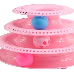 Pet Cat Turntable Interactive Toys Pet Intellectual Track Tower Funny Cat Toy Plate Funny Intelligent Toys for Small Cat Kitten, 1PC