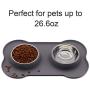 N/E M&J Bone-Shaped Dog Bowl Stainless Steel Dog Bowl, 2 Medium-Sized Bowls (13.3 Ounces Each) Leak-Free, Non-Slip Silicone pad, Used for Small Dogs, Pets, Cats Feeding Bowls
