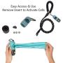 Dog Poop Pickup Bags Holder with LED Flashlight|Pet Waste Bags Dispenser for Lead Leash|Diaper Bags Distributor for Cradle Car|Carabiner Fastener LR44 Button Cells Included 1 Pack (Crystal Blue)