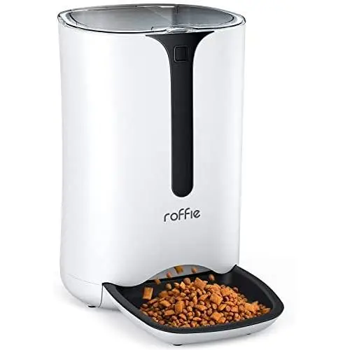 Roffie Automatic Cat Feeder with Timer Schedule Feature 7L Cat Food Dispenser with Portion Control and Voice Recorder for Healthy Feeding 4 Meals a Day