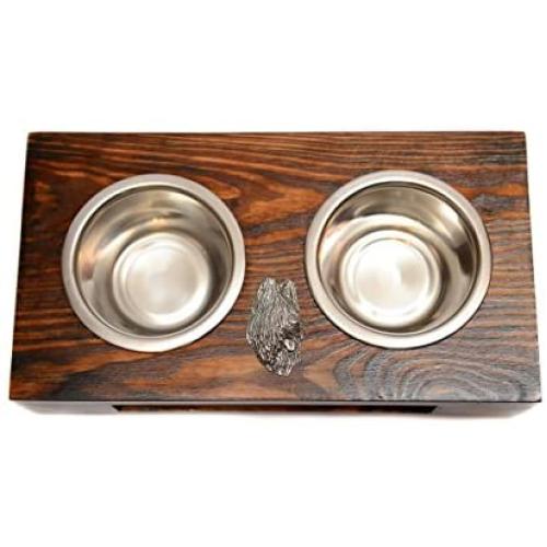 Briard, a Dogs Bowl with a Relief from ArtDog