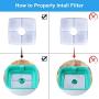 Litviz Pet Fountain Replacement Filters, 8 Pack Cat Water Fountain Filters, Suitable for 84oz/2.5L Automatic Pet Fountain Cat Water Fountain Dog Water Dispenser, Activated Carbon and Resin
