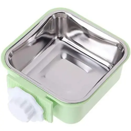 Love Dream Crate Dog Bowl, Stainless Steel Removable Cage Hanging Food Water Bowls with Bolt Holder for Puppy Cat Rabbite Birds Love Dream Crate Dog Bowl, Stainless Steel Removable Cage Hanging Food Water Bowls with Bolt Holder for Puppy Cat Rabbite Birds