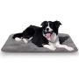 JoicyCo Dog Bed Crate Pad Mat 35''/42''/47'' Washable Pet Bed Cat Beds Soft Dog Mattress- Anti-Slip Kennel Pad Luxury Color (35IN, Clay Gray)