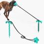 Filtries Dog Stake Tie Out Cable, Outdoor Pet Anchor Rope Leash Toy, Sturdy Training Tether for Backyard Small Medium Large Dogs