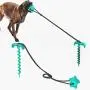 Filtries Dog Stake Tie Out Cable, Outdoor Pet Anchor Rope Leash Toy, Sturdy Training Tether for Backyard Small Medium Large Dogs