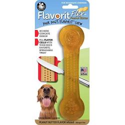 Pet Qwerks Flavorit -Peanut Butter Flavored Flex Bone for Moderate Chewers (Made in the USA)