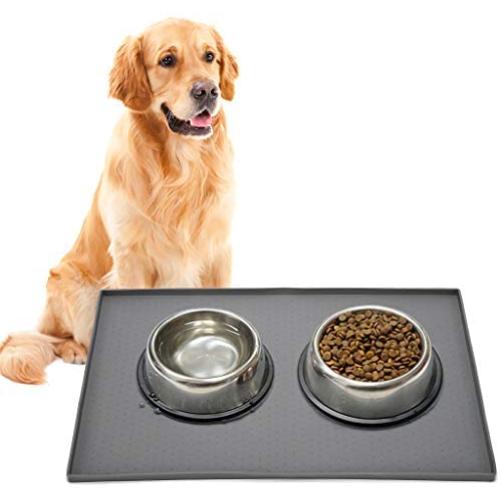 Silicone Dog Food Mat, Pet Bowl Mats with Raised Edges, Puppy Feeding Mat for Floor, Non-Slip Waterproof Dogs Cat Placemat Silicone Dog Food Mat, Pet Bowl Mats with Raised Edges, Puppy Feeding Mat for Floor, Non-Slip Waterproof Dogs Cat Placemat