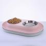 MXCELL Double Dog Cat Bowls Premium Stainless Steel Pet Bowls with No-Spill PP Station, Food Water Feeder for Cats and Small Dogs