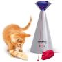 PAWSOME PETS Interactive Cat Laser Toy - Less Mayhem, Happier Humans - Keep Fingers Chew-Free with 360 Rotating, 3 Mode Automatic Laser for Cats - 1 Battery Operated Laser Cat Toy