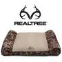 Realtree Edge Camo Sofa Style Lounger Dog Bed with Bolstered Ends and Accent Piping