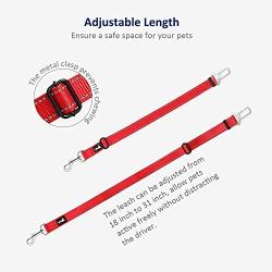 WePet Dogs Cats Car Seat Belts, 2 Packs, Vehicle Harness, Pets Safety Seatbelts, Adjustable, Compatibility, Durable Nylon, Paw Safe, Tangle Free