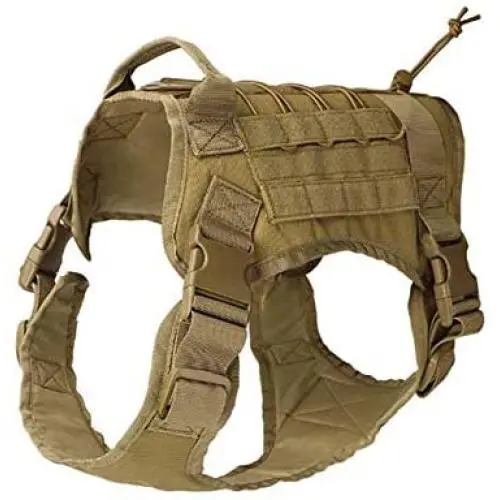Tylu Tactical Dog Harness Military Dog Working Dog Vest Adjustable Training Vest No-Pull Front Leash Clip Wear-Resisting K9 Harness with Handle & Metal Buckle for Outdoor Patrol Training Hunting Tylu Tactical Dog Harness Military Dog Working Dog Vest Adjustable Training Vest No-Pull Front Leash Clip Wear-Resisting K9 Harness with Handle & Metal Buckle for Outdoor Patrol Training Hunting