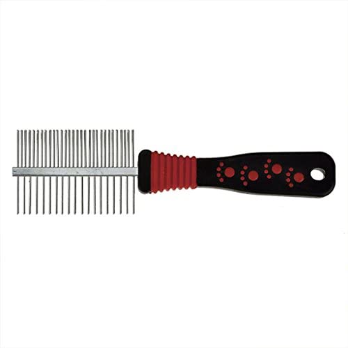 Mangostyle Stainless Steel Dog Cat Comb, Double Sided Pet Grooming Detangler Hair Brush for Anti Shedding Dematting