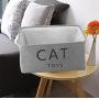 Pethiy Canvas cat Toy Basket Basket with Handles for Clothes Storage for cat/Dogs Toy Storage，pet bin，cat Toy bin，Pet Toy and Accessory Storage Bin