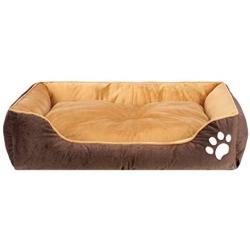 Pet Bed 32/24/7.2 Inches Orthopedic Memory Foam Dog Bed, Ideal for Small/Medium Pets, Rectangle Washable Pet Sofa Bed with Firm Breathable Cotton, Dogs, Cats, Deep Sleeping Orthopedic Bed(Brown/Black)