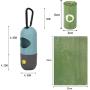 HERSONG 2 pcs LED Dog Poop Bag Holder for Leash, Dog Waste Bag Dispenser with LED Flashlight, Pet Waste Bag Distributor, Include 2 Rolls Biodegradable Extra Thick Leak Proof Poop Bags