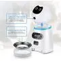 Keprix Automatic Cat Feeder Dog Feeder 118oz for Cat and Small Size Dog with Distribution Alarms, Portion Control, Voice Recorder, Programmable Timer for up to 4 Meals per Day
