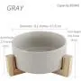 Ceramic Elevated Dog Bowls, Raised Dog and Cat Pet Feeder with Wooden Stand Water Food Comfort Diner Anti Slip Feet Reduce Neck Burden Easy to Clean