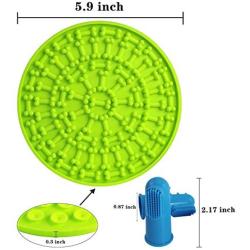 OPYZ Dog Lick Pad, Dog Bathing Distraction Device, Pad for Dog Lick Peanut Butter Lick Mat for Pet Bathing, Grooming and Dog Training with Pet Finger Toothbrush (2Pack)