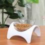 taomu Elevated Cat Food Bowls Neck Protection Raised Pet Food and Water Bowls Wide Dish Non Slip with Raised Stand for Puppy Dogs Cats(White)