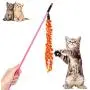 Cat Kitten Pet Wand Teaser Toy Catcher Stick Interactive Playing Chaser Colorful