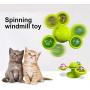 ocijf179 Cat Toy Three-Headed Windmill Cat Toy Turntable Scratching Rubbing Brushing Pet Supplies - Blue