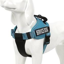 Chais Choice Service Dog Vest Harness Best 2 Reflective Service Dog Patches and Sturdy Handle. Small to Large Breed. 8 Colors and Matching Padded Leash Available. Sizing Chart at Left