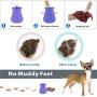 Idepet Dog Paw Cleaner Cup with Towel Pet Foot Washer Protable Dog Cleaning Brush for Puppy Cats Massage Grooming Dirty Claw (Purple)