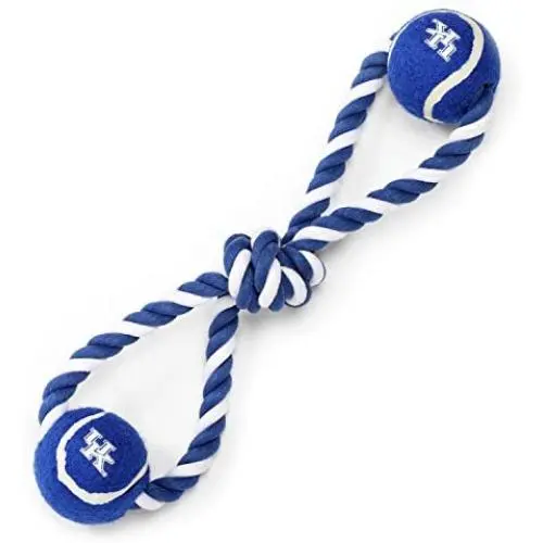 Pet Goods Manufacturing Kentucky Wildcats Double Ball with Dog Toy Rope Pet Goods Manufacturing Kentucky Wildcats Double Ball with Dog Toy Rope