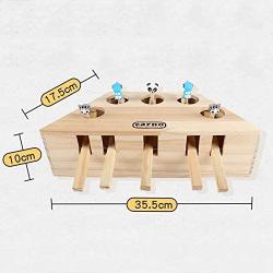 HSHXY Cat Puzzle Toy Kittens Interactive Toys, Funny Hunt Toy Solid Wooden Whack A Mole Mouse, Motion Activated Fun for Cats and Dogs