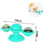 WWYM Windmill Cat Toy, Funny Kitten Windmill Lighting Ball, Massage Scratching Tickle Hair Brush, Clean Tooth Brush - Pet Molar Stick,Blue