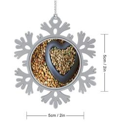 C COABALLA Dry pet Food with Big Heart Bowl and p - for Your Text.Dog,Silver Snowflakes & Snowflakes Hanging New Year Party Home Decoration Animal 1PCS